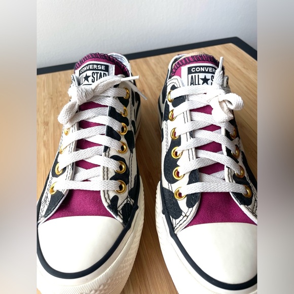 Converse Women Lift Platform All Star Low Sneaker Animal Print Size 6 - Picture 8 of 13
